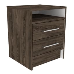 Velador 2 Cajones Fm 50.7x40x37.3 Cm Cafe Oscuro