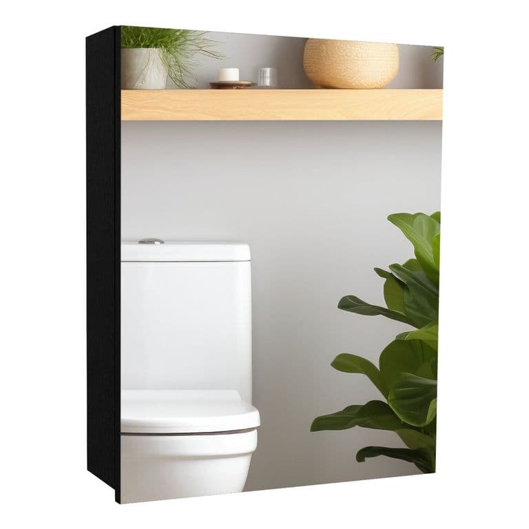 Mueble Botiquin De Bano 505x40x122 Cm Negro