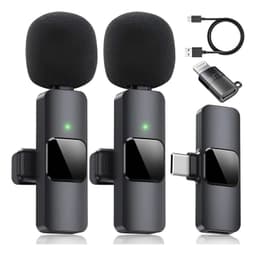 2 Microfonos Lavalier Solapa Inalambrico Compatible iPhone