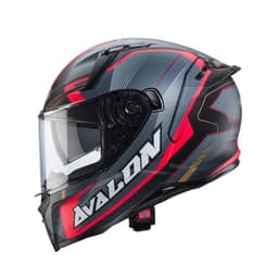 Casco De Moto Avalon X Matt Black Grey Red_. #FF0000 S