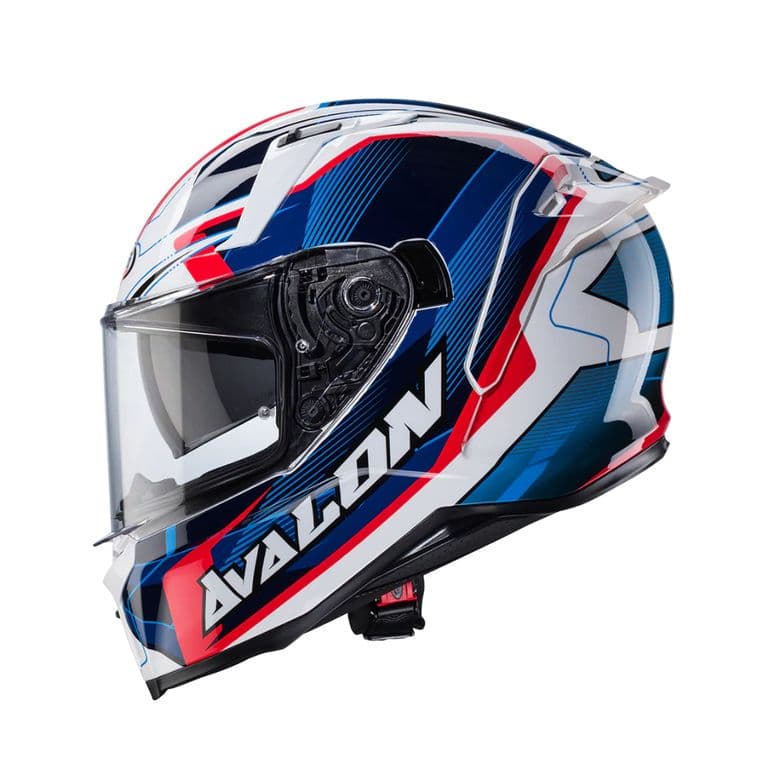Casco De Moto Avalon X Optic White Blue Red #0000FF M