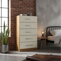 Comoda 5 Cajones 91x46x35 cm Off White R05