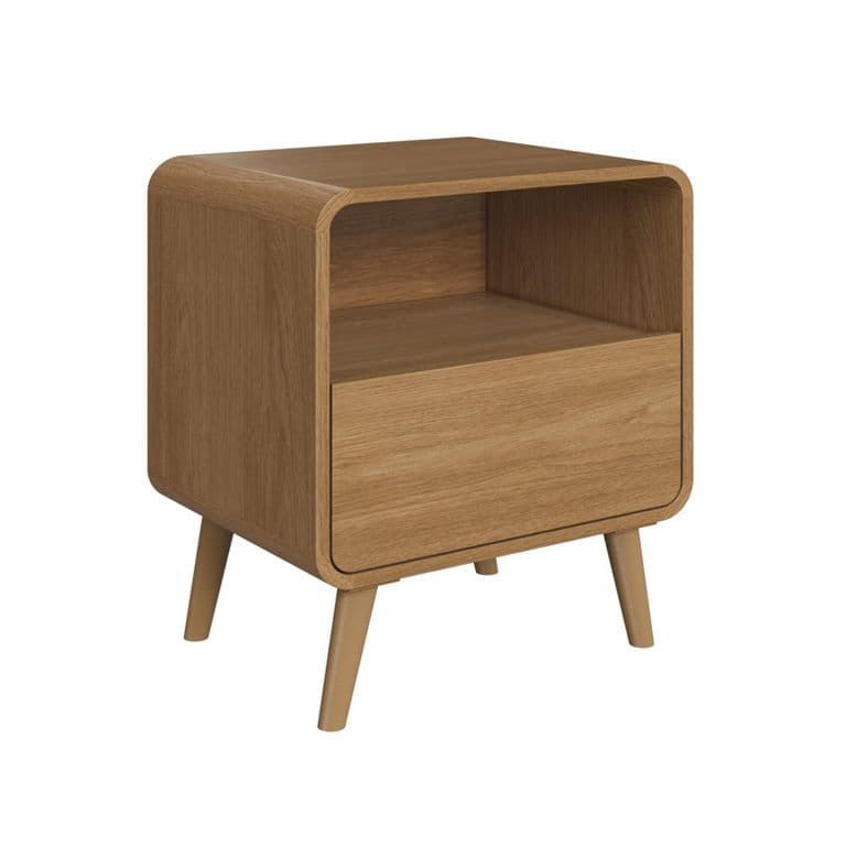 Velador Retro 1 Cajon Roble Oscuro