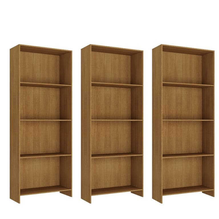 Combo 3 Libreros Color Natural 164x57x27cm R16X3