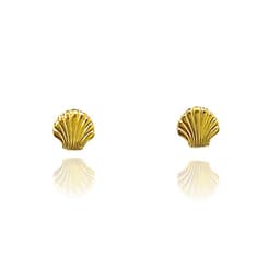 Aros Concha Mini Enchapado Oro 18K Dorado TALLA UNICA