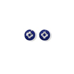 Aros Lapislazuli Cruz Andina Plata Fina 950 Azul TALLA UNICA