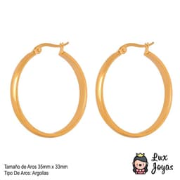Aros Bano Oro Amarillo 18k Argollas Ingles Dorado TALLA UNICA