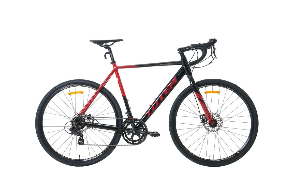 BICICLETA GRAVEL 700*58 GRAVEL-X NEGRO ROJO Rojo L