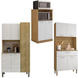 Combo Mueble para Microondas Orion, Mueble de Cocina Kris y Mueble de Cocina Melissa K020405
