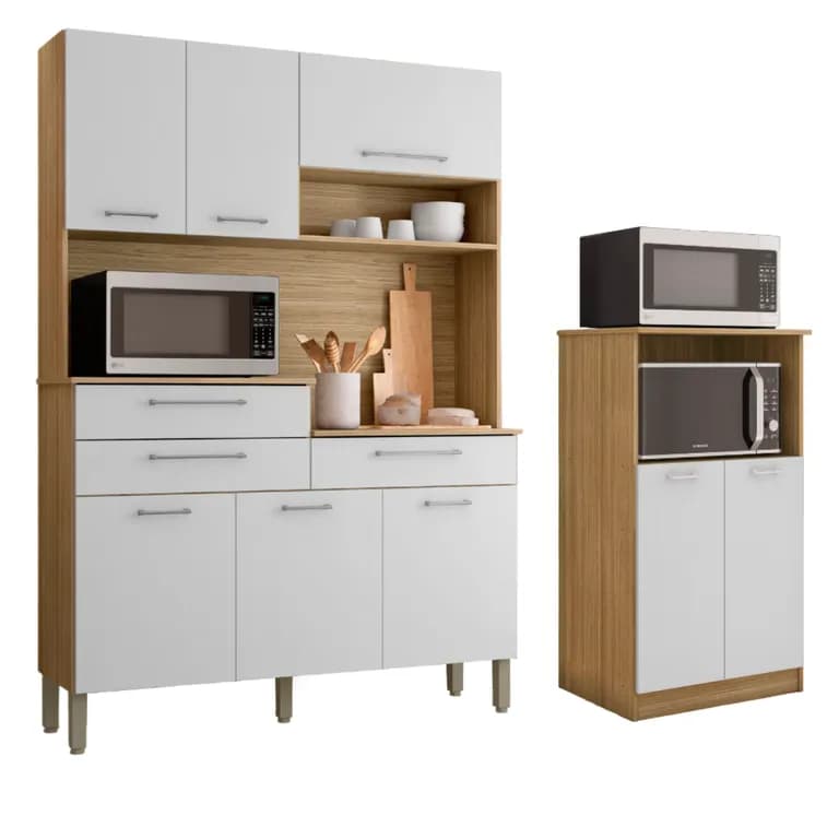 Combo mueble para microondas orion y kit 8 puertas kit orion k0208