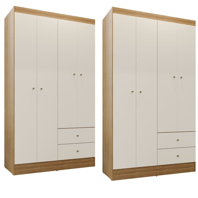 Combo 2 Closet Versa 4 Puertas Off White K42X2