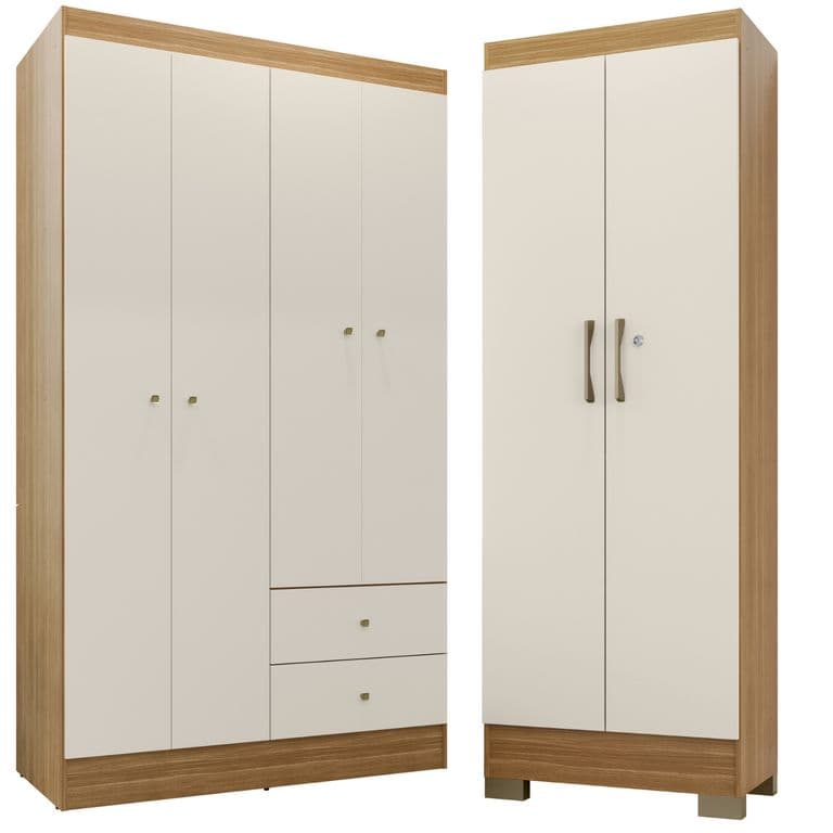 Combo closet versa 4 puertas + multiuso luna off white k4215