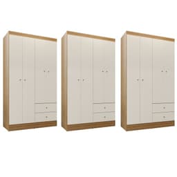 Combo 3 Closet versa 4 Puertas Off White K42X3