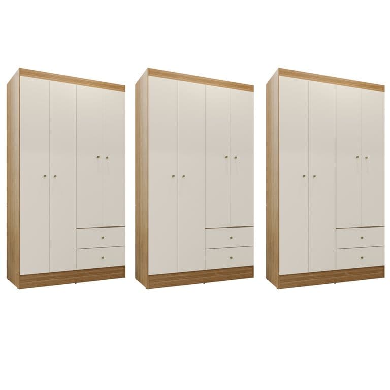 Combo 3 Closet versa 4 Puertas Off White K42X3