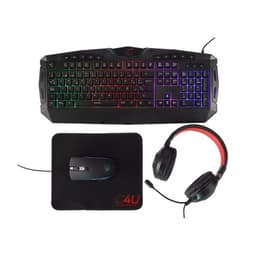 Kit Gamer 4 en 1 G4U - Audifonos + Teclado + Mouse + Mouse Pad