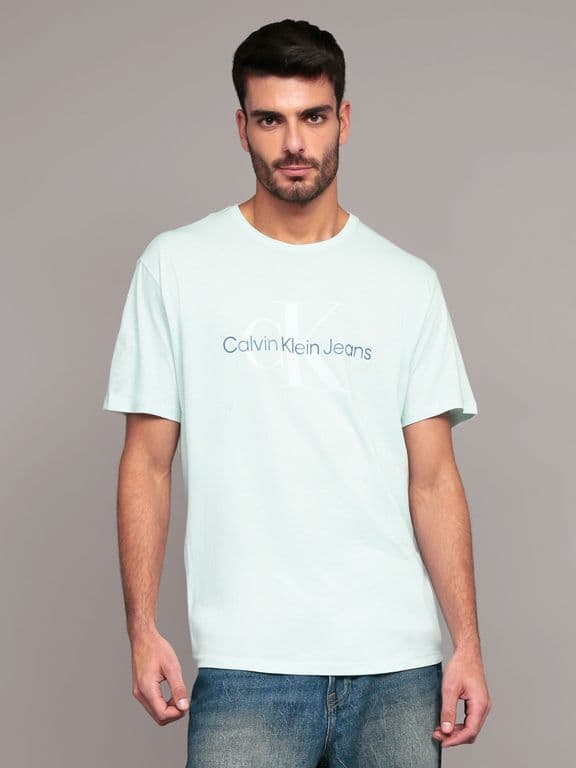 Polera Monogram Crew Celeste Celeste S