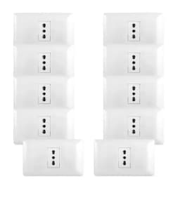 PACK 10 TOMACORRIENTE SIMPLE10/16A 250V BLANCO