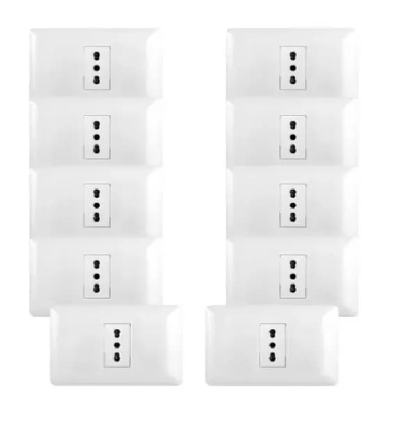 PACK 10 TOMACORRIENTE SIMPLE10/16A 250V BLANCO