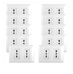 PACK 10 TOMACORRIENTE DOBLE10/16A 250V BLANCO