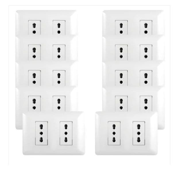 PACK 10 TOMACORRIENTE DOBLE10/16A 250V BLANCO