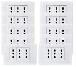 PACK 10 TOMACORRIENTE TRIPLE 10/16A 250V BLANCO