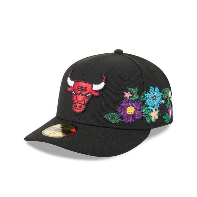 Gorra 59Fifty Chicago Bulls Tonal Florals Black Negro 7 1/2