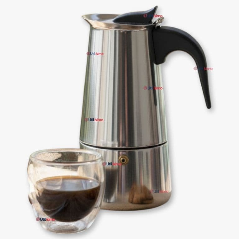 Cafetera Italiana Expresso 500ml 6 Tazas Acero Inoxidable Plateado