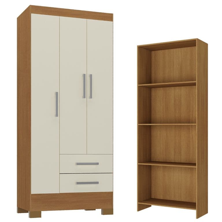 Combo Closet 3 Puertas 2 Cajones + LibreroR3216