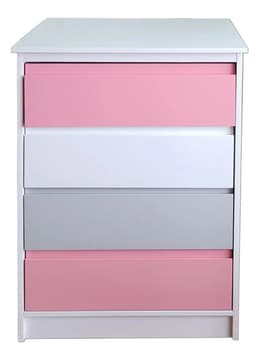 Cajonera Rosado Gris 4 cajones Minimal