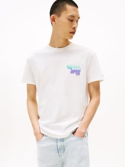 Polera Stack Con Logo Grafico Blanco Tommy Jeans Blanco S