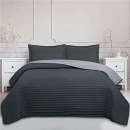 Quilt Bicolor Gris Gris 1,5 PLAZAS