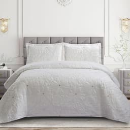 Quilt Bordado Florencia Beige Beige 1,5 PLAZAS
