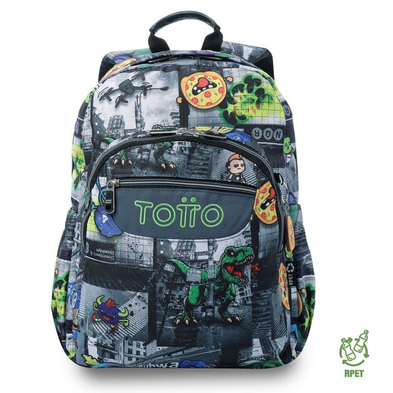 Mochila Juvenil Porta Pc 14 Acuarela Negro Negro L