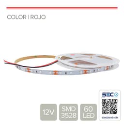 CINTA LED 4.8W 12V 60L Rojo (rollo 5 mt)