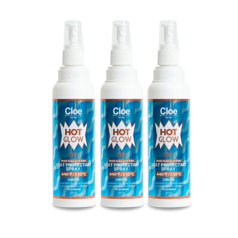 Set x3 Spray Professional Hot Glow Kiss Termo Proteccion 250ml