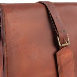 Maletin de cuero natural. Cafe. Notebook de 15,6 pulgadas. Cafe TALLA UNICA