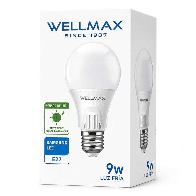 Ampolleta LED 9W con Sensor de Luz & Encendido Automatico