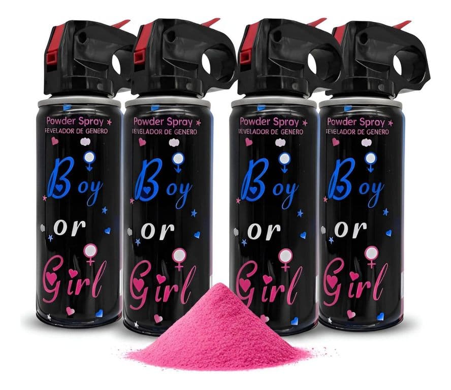 Set 4 Extintor Humo Revelacion De Genero Canon Spray Color extintor revelacion genero