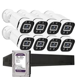 Kit Cctv Pro 8 Camaras Smart Colorvu 2mp Microfono + Disco 1 Terabyte