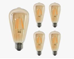 Pack 5 Ampolleta Led St64 Vintage E27 8w 2700k