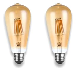 Pack 2 Ampolleta Led St64 Vintage E27 4w 2700k