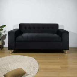 SOFA TRES CUERPOS FELPA NEGRA Negro