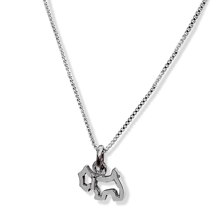 Collar Perro Calado Mini Plata Fina 925 Plateado TALLA UNICA