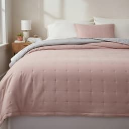 Cubrecama de algodon bordado 1.5 plazas Rosado 1,5 PLAZAS