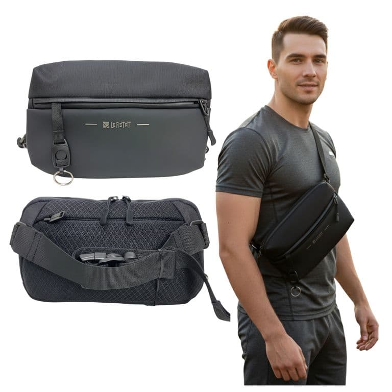 Banano Leastat Bolso De Hombro Para Hombres Bolso Cruzado Casual Gris TALLA UNICA