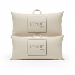 Set 2 Almohadas 1200 Gr Microfibra Tela 300 Hilos Algodon Egipcio 50x90 cm Blanco
