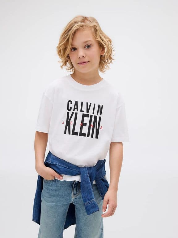 Polera Nino Bold Ckj Graphic Blanco Blanco 6