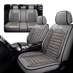 Funda Cubre Asiento Ecocuero y Lino Set 5 Asientos Luxury