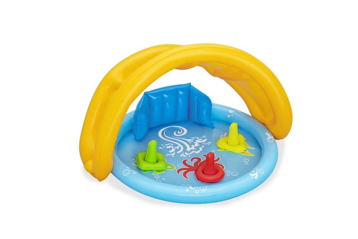 Piscina Inflable Con Techo y Juegos Para Bebes 115x89x76cm