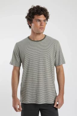 Polera Rayas Tejida Hombre - Lino Verde XS